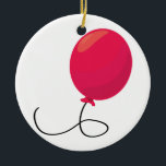 Red Balloon Ceramic Ornament<br><div class="desc">Decorate for a party with a pretty balloon.</div>