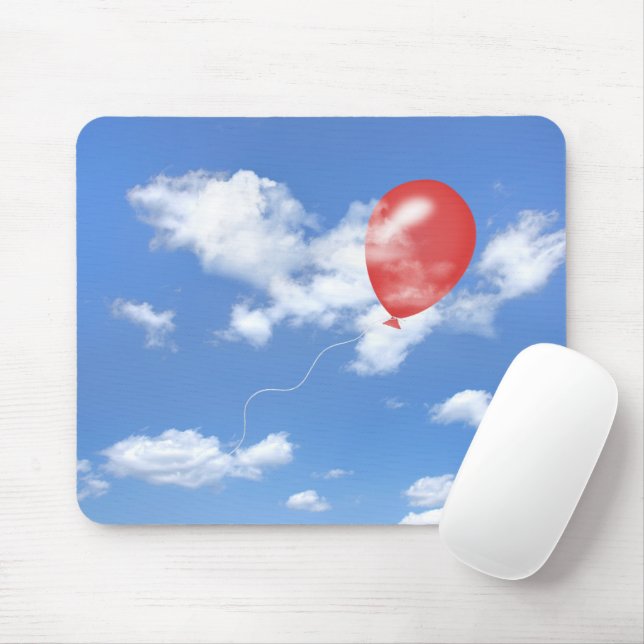 Red Balloon In Clouds Mouse Pad (With Mouse)