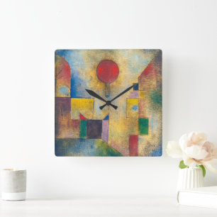 Red Balloon   Paul Klee   Square Wall Clock