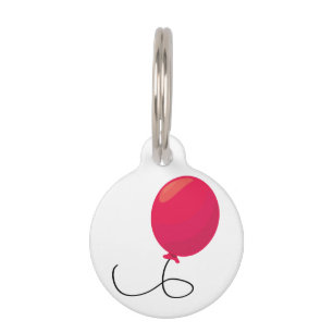 Red Balloon Pet Tag