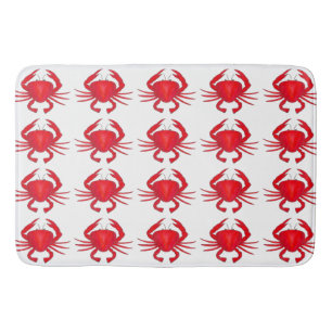 Red Baltimore Maryland Beach Bay Crab Seafood Bath Mat