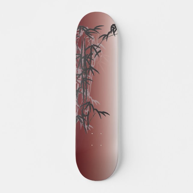 Red Bamboo deck Skateboard (Front)