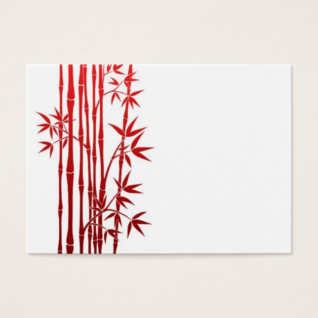 Red Bamboo Sticks with Leaves on White (Front)