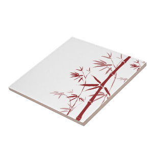 Red Bamboo Tiles and Trivets