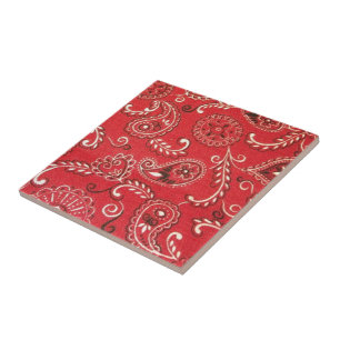 Red Bandanna Ceramic Tile