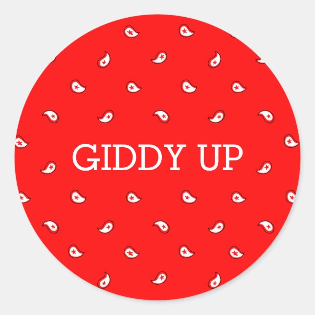 Red Bandanna | Giddy Up Sticker (Front)
