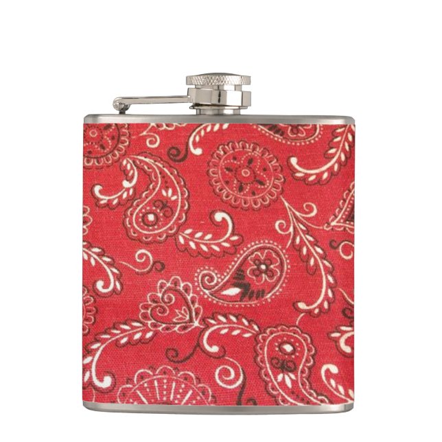 Red Bandanna Hip Flask (Front)