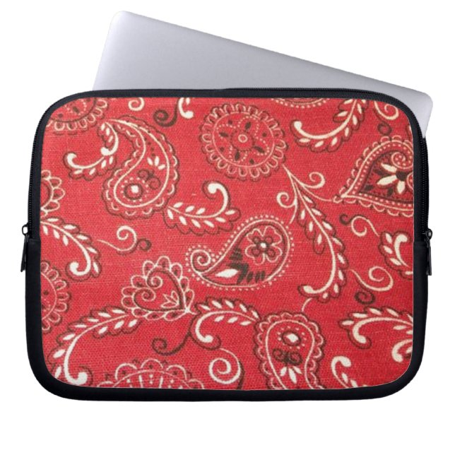 Red Bandanna Laptop Sleeve (Front)