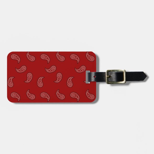 Red Bandanna Luggage Tag (Front Horizontal)