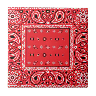 Red bandanna paisley bandanas country rap hip hop ceramic tile