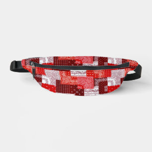 Red Bandanna Patchwork Paisley Sewing Pattern Bum Bags