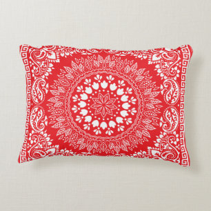 Red Bandanna Pattern-4 accent pillow