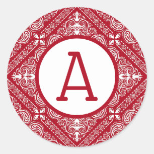Red Bandanna Personalise Classic Round Sticker