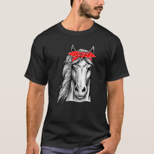 Red Bandanna Polka Dot Horse Let Them Know You Lov T-Shirt