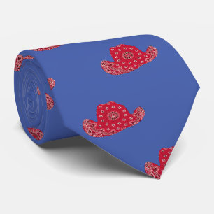 Red Bandanna Print Cowboy Hat Western Tie