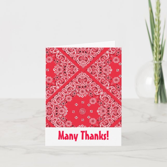 Red Bandanna Thank You Card (Front)