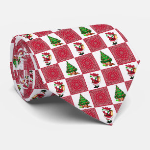 Red Bandanna With Cowboy Santa Tie