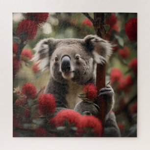 Red Banksia Tree With Koala Bear, Jigsaw Puzzle