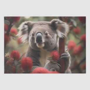 Red Banksia Tree With Koala Bear, Tissue Paper