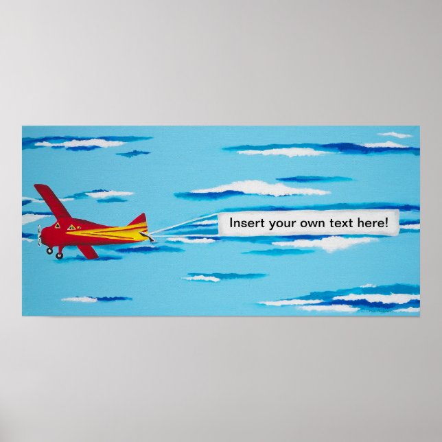 Red Banner Plane Poster (Front)