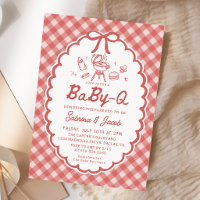 Red Barbecue Baby-Q Baby Shower Invitation