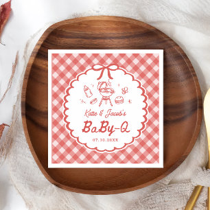Red Barbecue Baby-Q Baby Shower Napkins