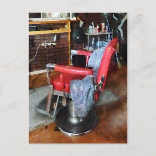 Red Barber Chair Postcard