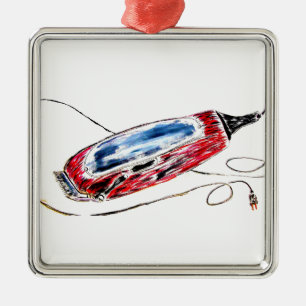 Red Barber Clippers Metal Ornament
