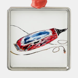 Red Barber Clippers Metal Ornament