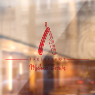red Barber Razor Logo Business