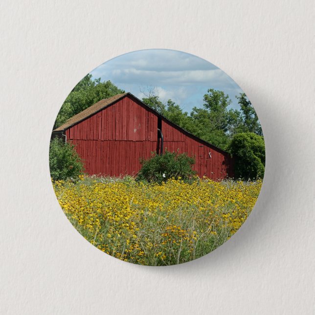 Red Barn 6 Cm Round Badge (Front)