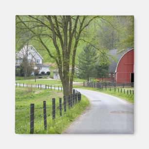 Red barn and farm house near Berlin, Ohio. Magnet