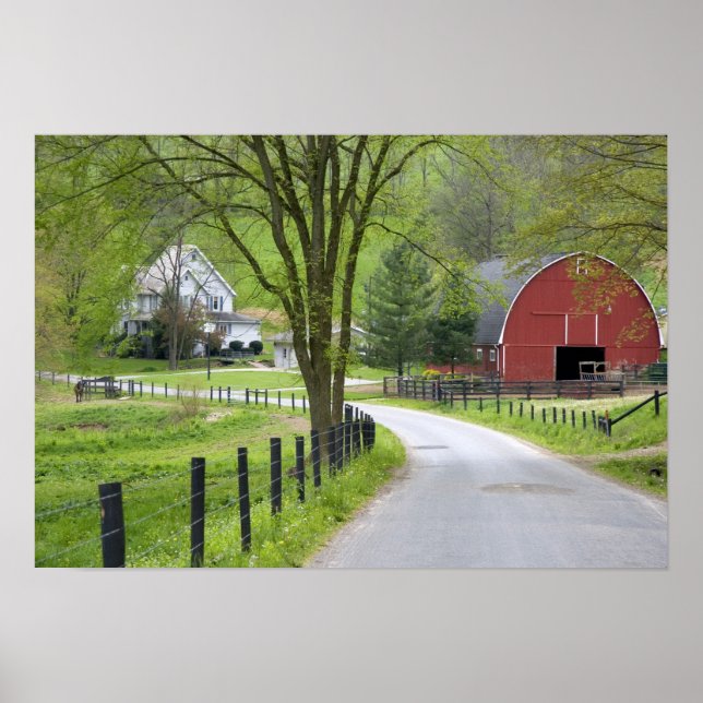 Red barn and farm house near Berlin, Ohio. Poster (Front)