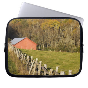 Red barn and fencerow along the Blue ridge Laptop Sleeve