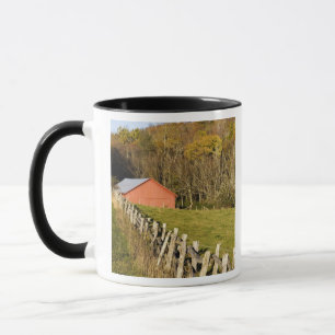 Red barn and fencerow along the Blue ridge Mug