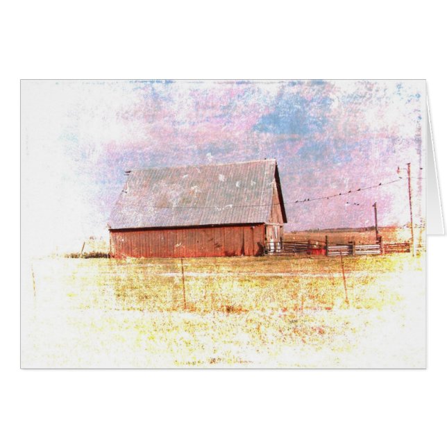 Red Barn Birds on a Wire (Front Horizontal)