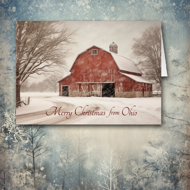 Red Barn Christmas in Ohio Card (Creator Uploaded)