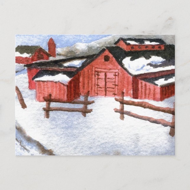 "Red Barn" Country Roads Postcard (Front)