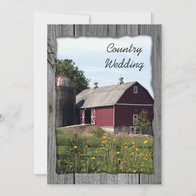 Red Barn Country Wedding Save the Date (Front)