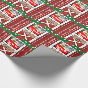 Red Barn Door  1 Photo Custom Country Holiday Wrapping Paper