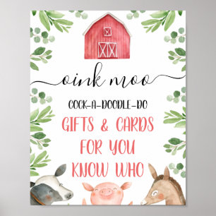 Red Barn Farm Animals Birthday Party Sign