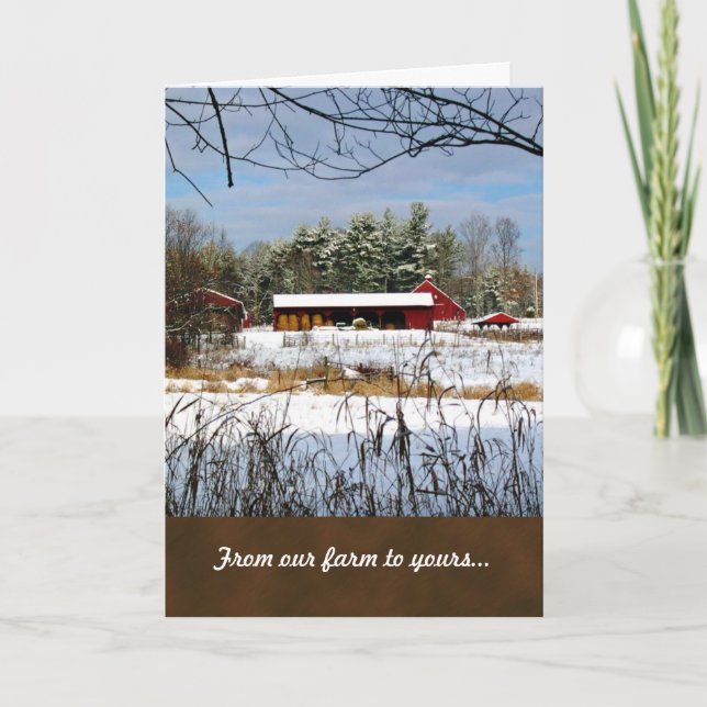 Red Barn Farm Christmas Greeting Cards (Front)