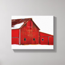 Red Barn Farmhouse Decor Canvas Print Wall Art