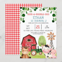 Red Barn Green Tractor Farm Farmyard Birthday