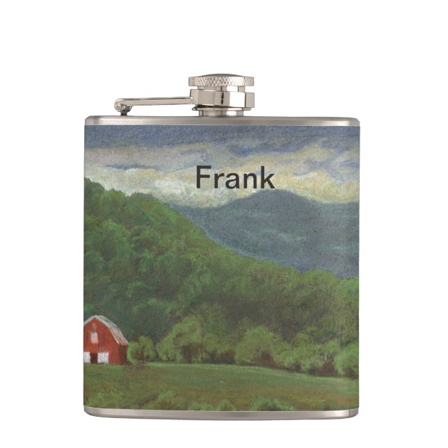 Red Barn Hip Flask (Front)