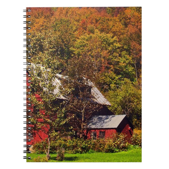 Red Barn in Autumn Notebook (Front)