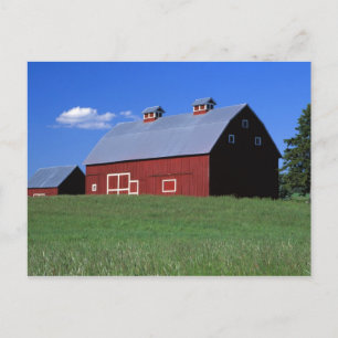 Red barn in Latah County, Idaho state PR MR) Postcard