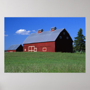 Red barn in Latah County, Idaho state PR MR) Poster