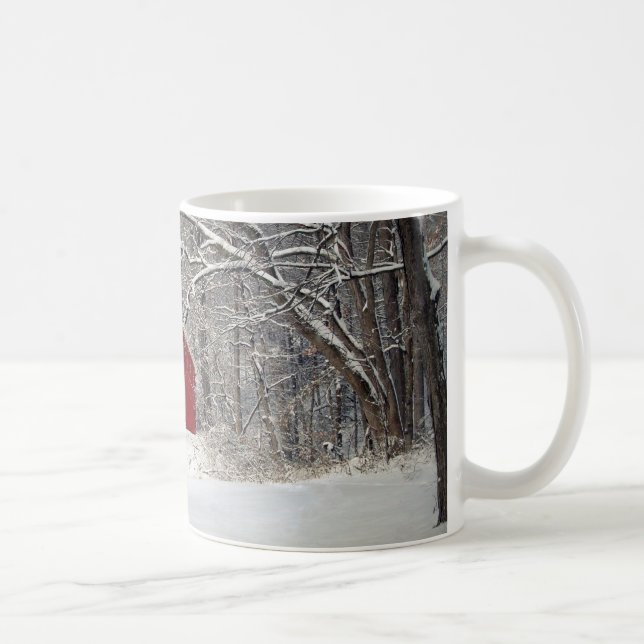 Red Barn in the Snow 2011 Coffee Mug (Right)