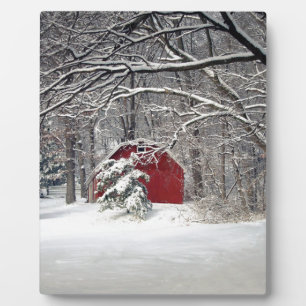 Red Barn in the Snow 2011 Plaque